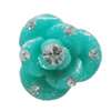 Resin Cabochons, No Hole Headwear & Costume Accessory, Flower with Acrylic Zircon 14mm, Sold by Bag