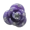 Resin Cabochons, No Hole Headwear & Costume Accessory, Flower with Acrylic Zircon 14mm, Sold by Bag