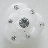 Resin Cabochons, No Hole Headwear & Costume Accessory, Flower with Acrylic Zircon 14mm, Sold by Bag