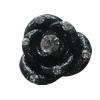 Resin Cabochons, No Hole Headwear & Costume Accessory, Flower with Acrylic Zircon 14mm, Sold by Bag