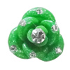 Resin Cabochons, No Hole Headwear & Costume Accessory, Flower with Acrylic Zircon 14mm, Sold by Bag