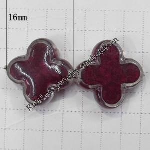 Resin Beads, Cross 16mm Hole:1mm, Sold by Bag
