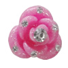 Resin Cabochons, No Hole Headwear & Costume Accessory, Flower with Acrylic Zircon 14mm, Sold by Bag