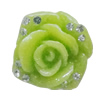 Resin Cabochons, No Hole Headwear & Costume Accessory, Flower with Acrylic Zircon 18mm, Sold by Bag