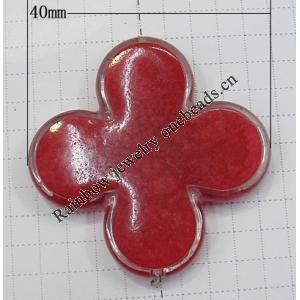 Resin Beads, Cross 40mm Hole:1.5mm, Sold by Bag