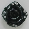 Resin Cabochons, No Hole Headwear & Costume Accessory, Flower with Acrylic Zircon 18mm, Sold by Bag