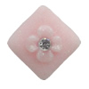 Resin Cabochons, No Hole Headwear & Costume Accessory, Diamond with Acrylic Zircon 14mm, Sold by Bag