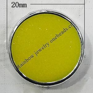 Plating Resin Beads, Flat Round 20mm Hole:2mm, Sold by Bag