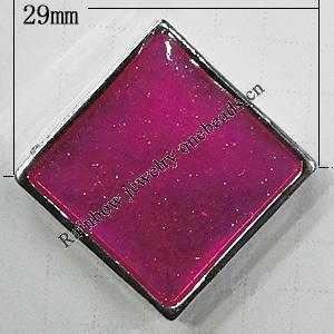 Plating Resin Beads, Diamond 29mm Hole:2mm, Sold by Bag