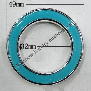 Plating Resin Beads, Donut 49mm Hole:2mm, Sold by Bag