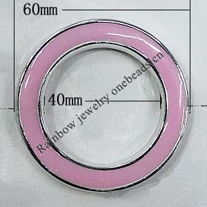 Plating Resin Beads, Donut 60mm Hole:2.5mm, Sold by Bag