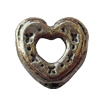 Bead Zinc Alloy Jewelry Findings Lead-free, Hollow Heart 8x7mm Hole:1mm, Sold by Bag