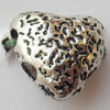 Bead Zinc Alloy Jewelry Findings Lead-free, Heart 9x9mm Hole:1mm, Sold by Bag
