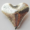 Bead Zinc Alloy Jewelry Findings Lead-free, Heart 22x20mm Hole:1.5mm, Sold by Bag