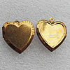 Copper Album Pendant, Heart 23mm Hole:1mm, Sole by Pc