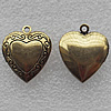 Copper Album Pendant, Heart 19x20mm Hole:2mm, Sole by Pc