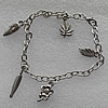 CCB Bracelet with iron chain, 18mm-29mm, Length:7.9 Inch, Sold by Strand 
