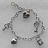 CCB Bracelet with iron chain, 13mm-22mm, Length:7.9 Inch, Sold by Strand 