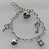 CCB Bracelet with iron chain, 13mm-22mm, Length:7.9 Inch, Sold by Strand 