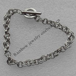 CCB Bracelet with iron chain, 6mm, Length:7.9 Inch, Sold by Strand 