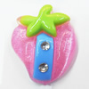 Resin Cabochons, No Hole Headwear & Costume Accessory, Fruit with Acrylic Zircon 31x37mm, Sold by Bag