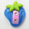 Resin Cabochons, No Hole Headwear & Costume Accessory, Fruit with Acrylic Zircon 31x37mm, Sold by Bag