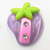 Resin Cabochons, No Hole Headwear & Costume Accessory, Fruit with Acrylic Zircon 31x37mm, Sold by Bag