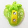Resin Cabochons, No Hole Headwear & Costume Accessory, Fruit with Acrylic Zircon 31x37mm, Sold by Bag