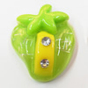 Resin Cabochons, No Hole Headwear & Costume Accessory, Fruit with Acrylic Zircon 31x37mm, Sold by Bag