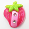 Resin Cabochons, No Hole Headwear & Costume Accessory, Fruit with Acrylic Zircon 31x37mm, Sold by Bag