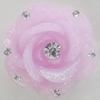 Resin Cabochons, No Hole Headwear & Costume Accessory, Flower with Acrylic Zircon 20mm, Sold by Bag