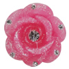 Resin Cabochons, No Hole Headwear & Costume Accessory, Flower with Acrylic Zircon 20mm, Sold by Bag