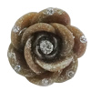 Resin Cabochons, No Hole Headwear & Costume Accessory, Flower with Acrylic Zircon 20mm, Sold by Bag