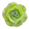 Resin Cabochons, No Hole Headwear & Costume Accessory, Flower with Acrylic Zircon 20mm, Sold by Bag