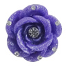 Resin Cabochons, No Hole Headwear & Costume Accessory, Flower with Acrylic Zircon 20mm, Sold by Bag