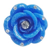 Resin Cabochons, No Hole Headwear & Costume Accessory, Flower with Acrylic Zircon 20mm, Sold by Bag