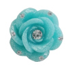 Resin Cabochons, No Hole Headwear & Costume Accessory, Flower with Acrylic Zircon 20mm, Sold by Bag