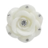 Resin Cabochons, No Hole Headwear & Costume Accessory, Flower with Acrylic Zircon 20mm, Sold by Bag