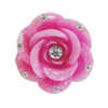 Resin Cabochons, No Hole Headwear & Costume Accessory, Flower with Acrylic Zircon 20mm, Sold by Bag