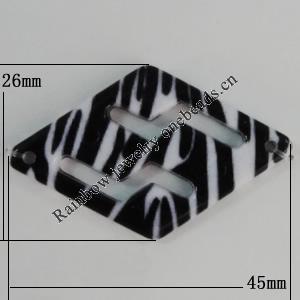 Watermark Acrylic Beads, 45x26mm, Hole:1mm, Sold by Bag