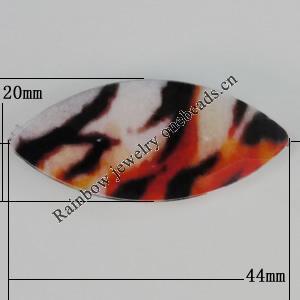 Watermark Acrylic Beads, Horse Eye 44x20mm, Hole:1mm, Sold by Bag