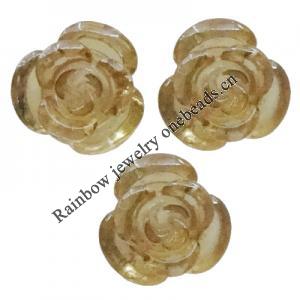 Resin Cabochons, No Hole Headwear & Costume Accessory, Flower 12mm, Sold by Bag