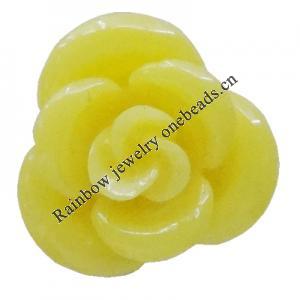 Resin Cabochons, No Hole Headwear & Costume Accessory, Flower 14mm, Sold by Bag