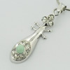 Sterling Silver Pendant/Charm,  platina plating with Jade, 32.48x8.29mm, Sold by PC