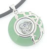 Sterling Silver Pendant/Charm,  platina plating with Jade, Rectangle 27x19mm, Sold by PC