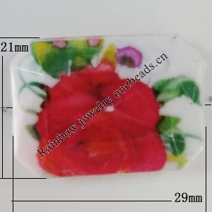 Watermark Acrylic Beads, 29x21mm, Hole:1.5mm, Sold by Bag