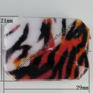 Watermark Acrylic Beads, 29x21mm, Hole:1.5mm, Sold by Bag