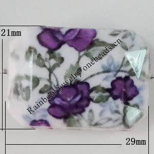 Watermark Acrylic Beads, 29x21mm, Hole:1.5mm, Sold by Bag