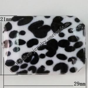 Watermark Acrylic Beads, 29x21mm, Hole:1.5mm, Sold by Bag