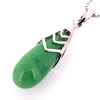 Sterling Silver Pendant/Charm,  platina plating with Jade, 30x9mm, Sold by PC